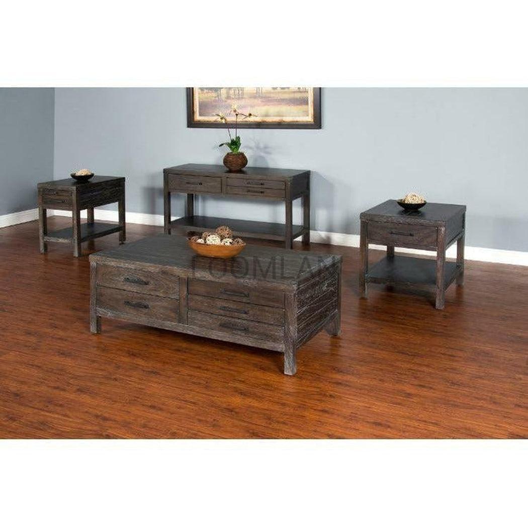 50" Rectangular Distressed Wood Vintaged Coffee Table 5 Drawers Coffee Tables Sideboards and Things By Sunny D