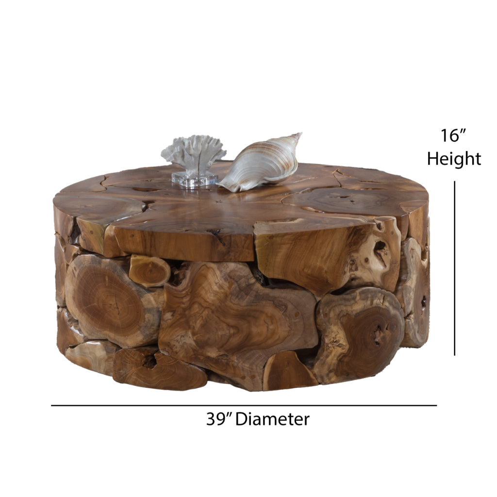 Organics Natural Round Cocktail Table
