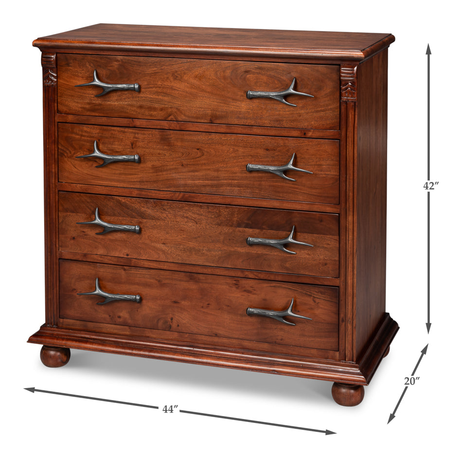 Sarreid Redford Four Drawers Wood Chest