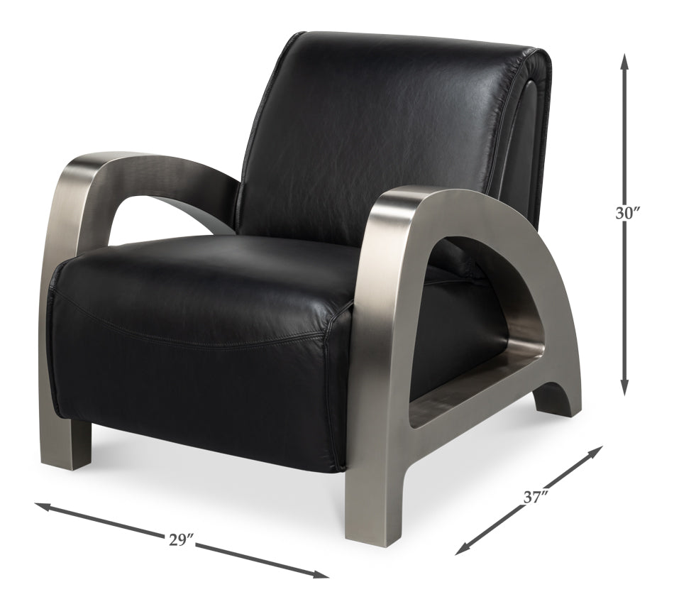 Sarreid Carlisle Top Grain Leather Armchair