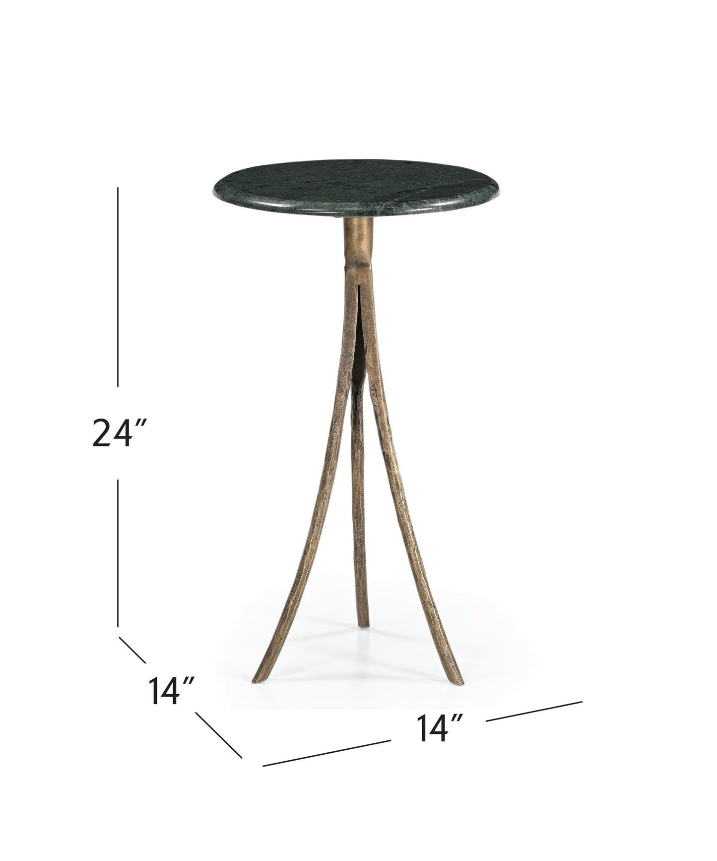 Milo Green Marble Round Accent Table
