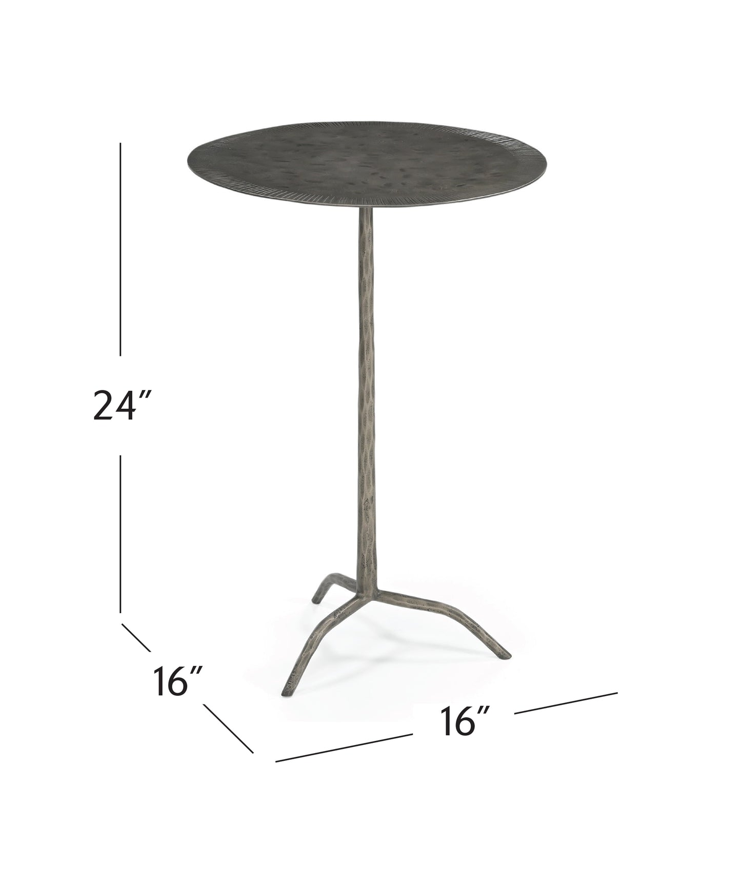 Silas Hammered Metal Design Accent Table