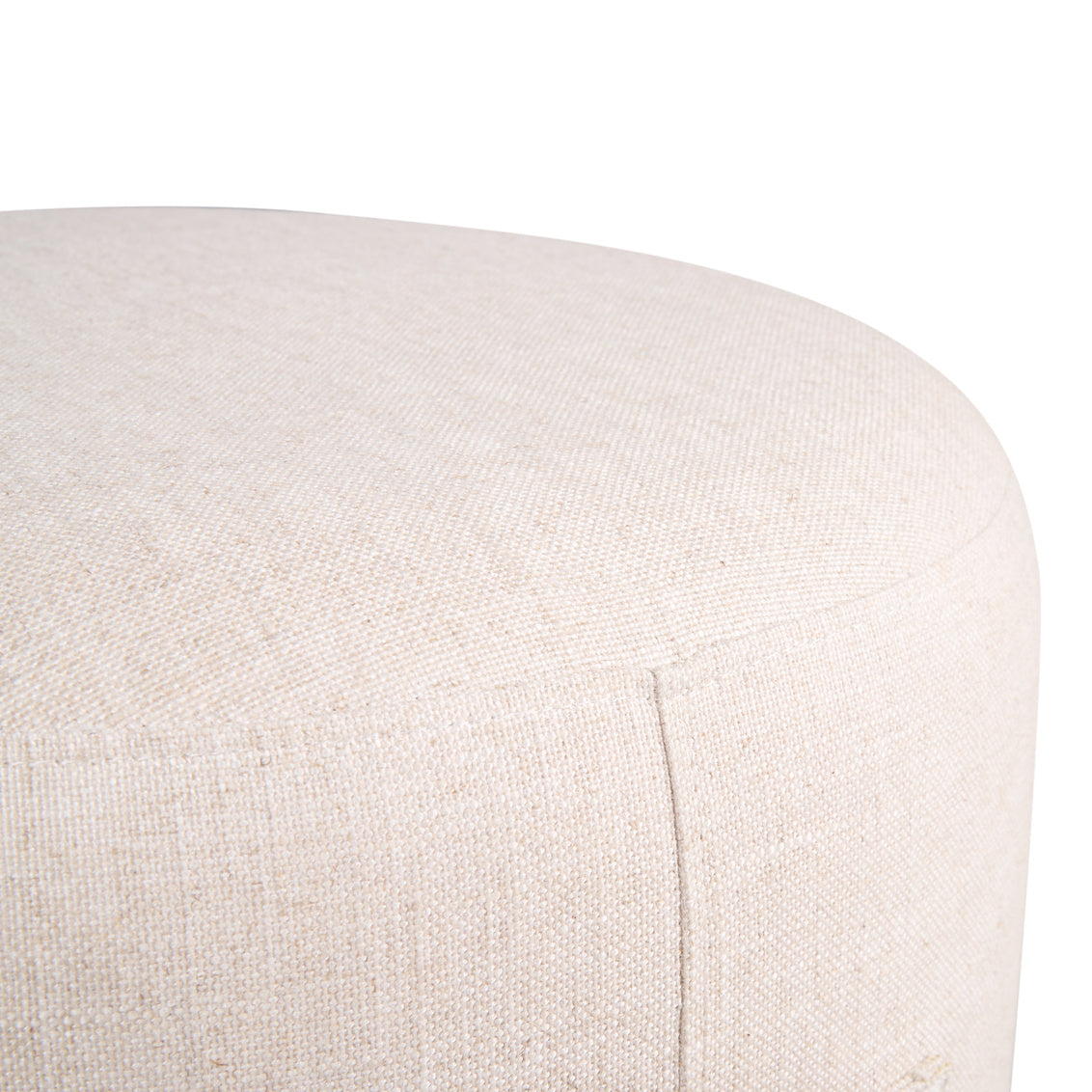Ellery Cream Fabric Round Ottoman
