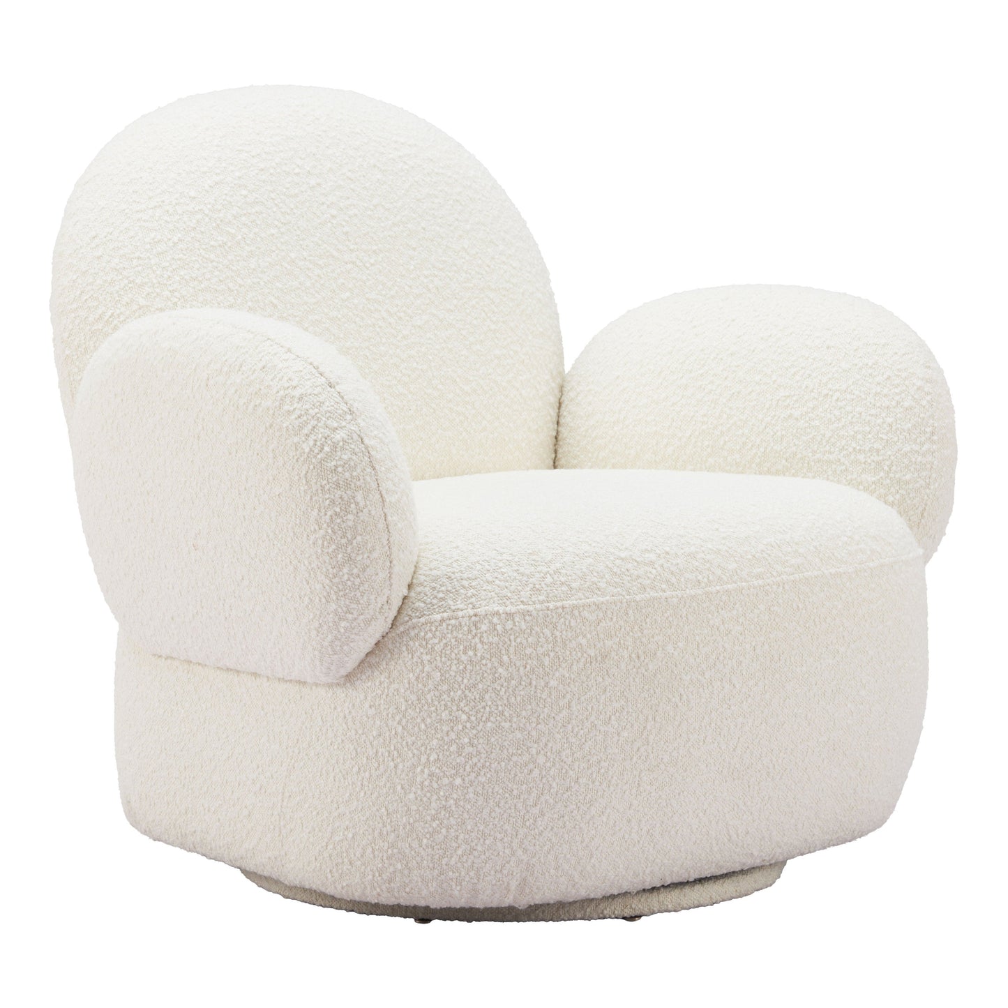 Zuo Modern Pilka White Swivel Arm Chair