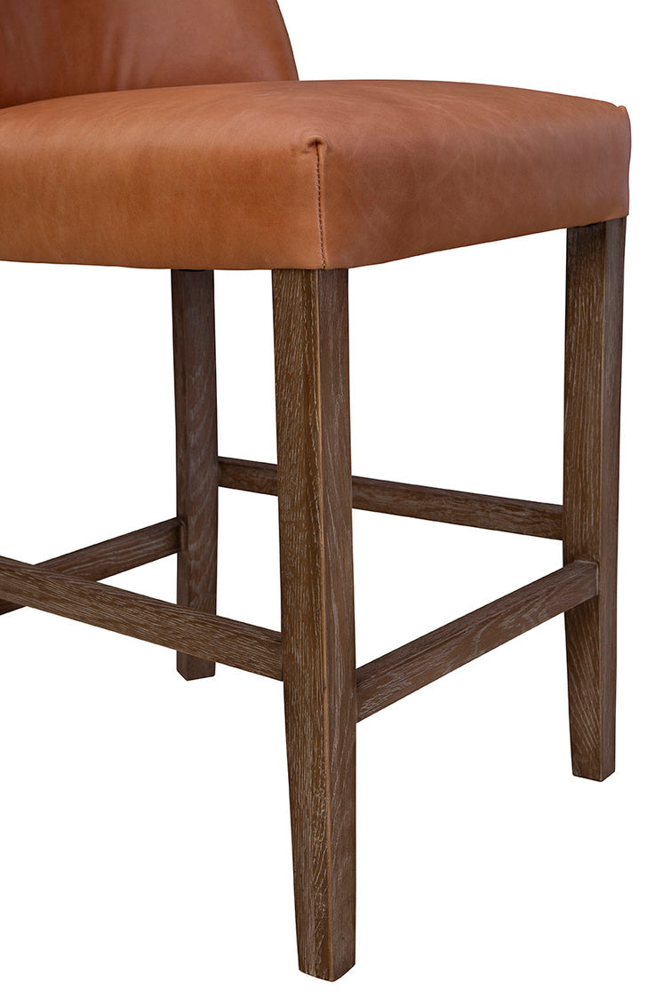 Sierra Honey Toned Leather Counter Stool