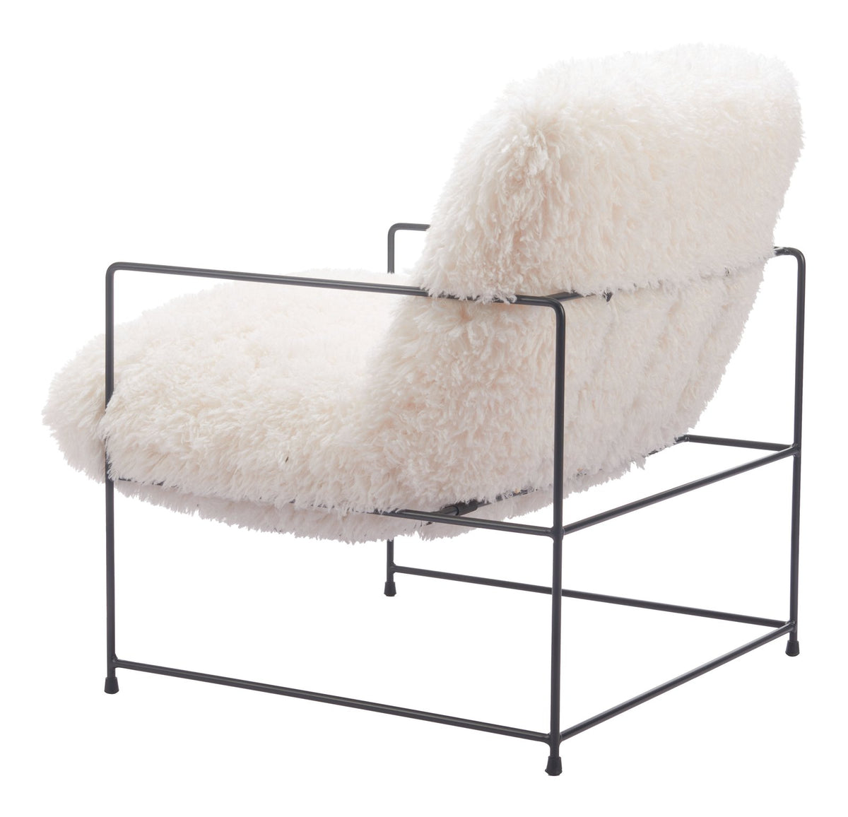 Zuo Modern Pelut Steel White Accent Arm Chair