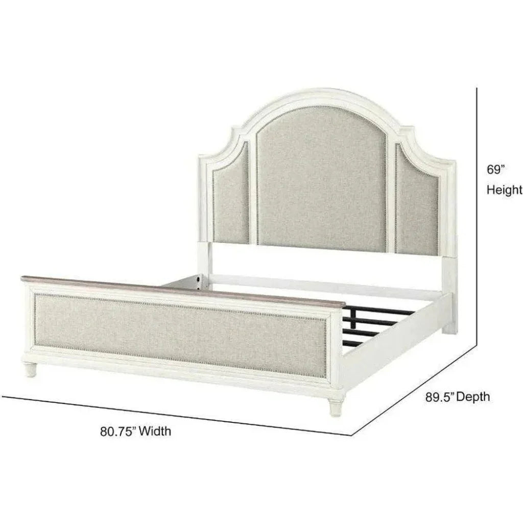 White Two-Tone Arched Headboard Bed Frame -- view 19