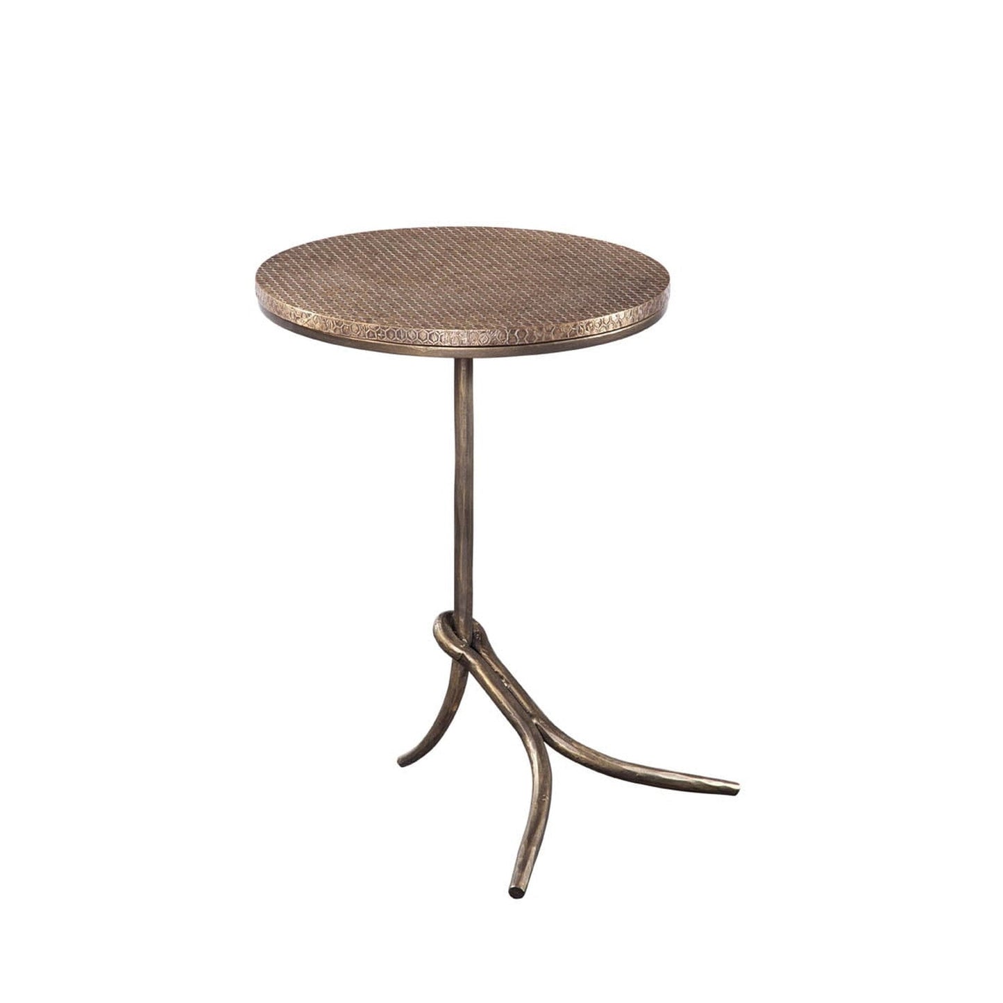 Rowley Iron & Marble Brown Round Accent Table