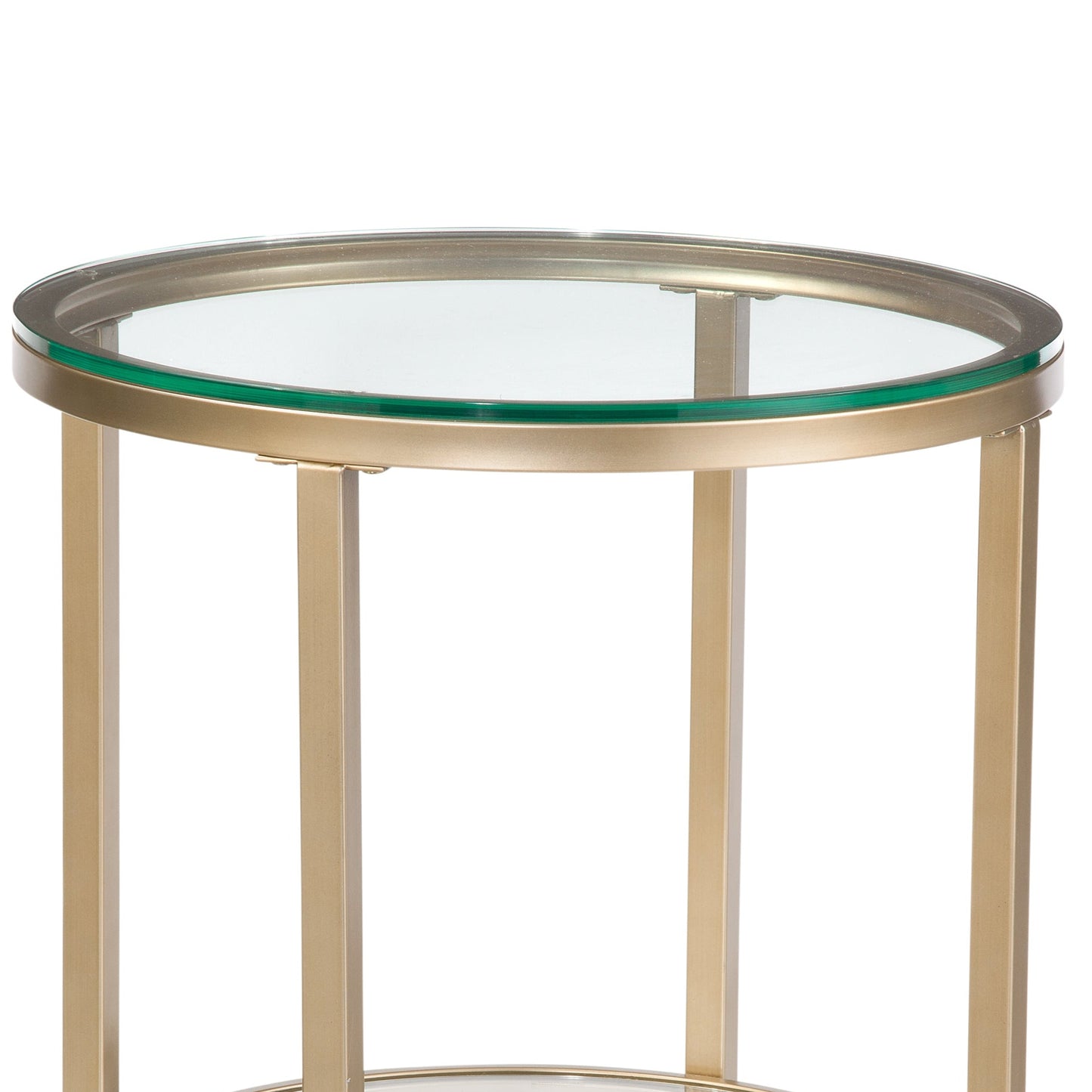 Anderson Glass Top Round End Table