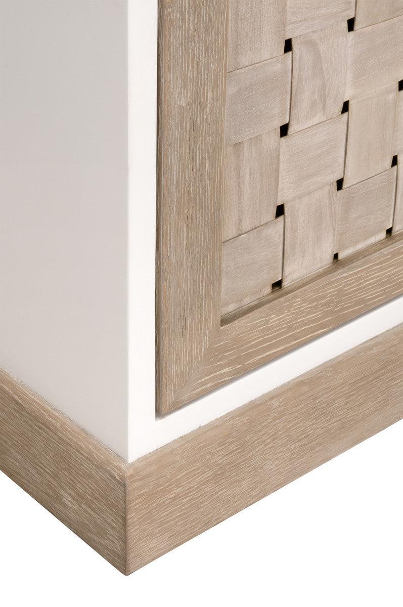 Essentials For Living 74" Weave Oak Wood Sideboard for Dining Room