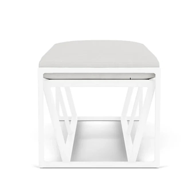 Summit Aluminum Frame Outdoor Loveseat Ottoman-Outdoor Benches-Lloyd Flanders-Sideboads And Things