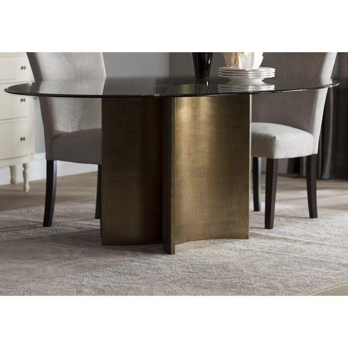 78" Oval Glass Top Bronzed Base Dining Table for 8 Dining Tables Sideboards and Thangs By Bassett Mirror