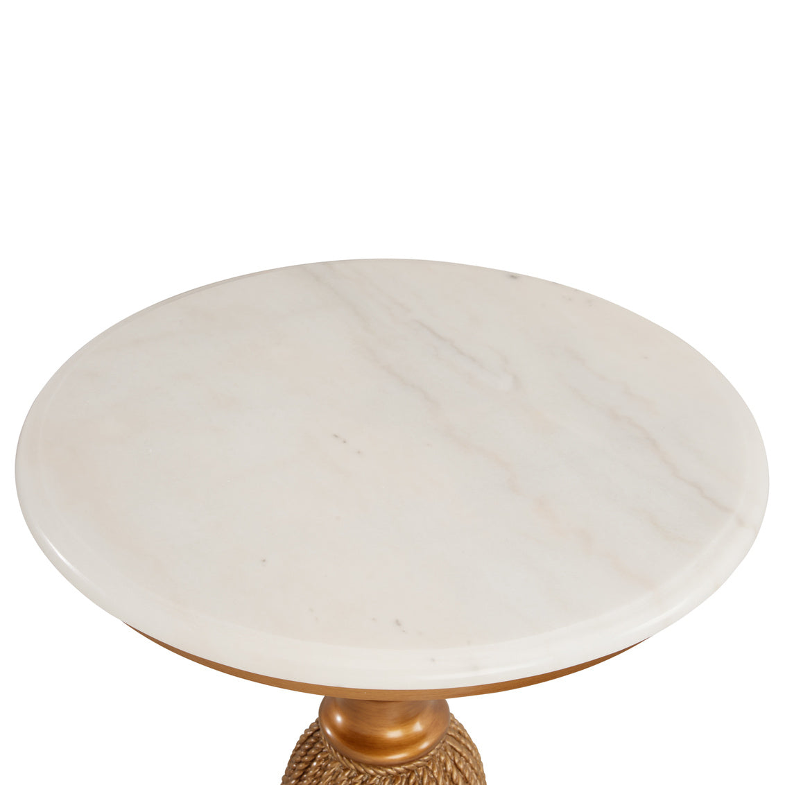 Chelsea House Tassel Marble Top Round Side Table