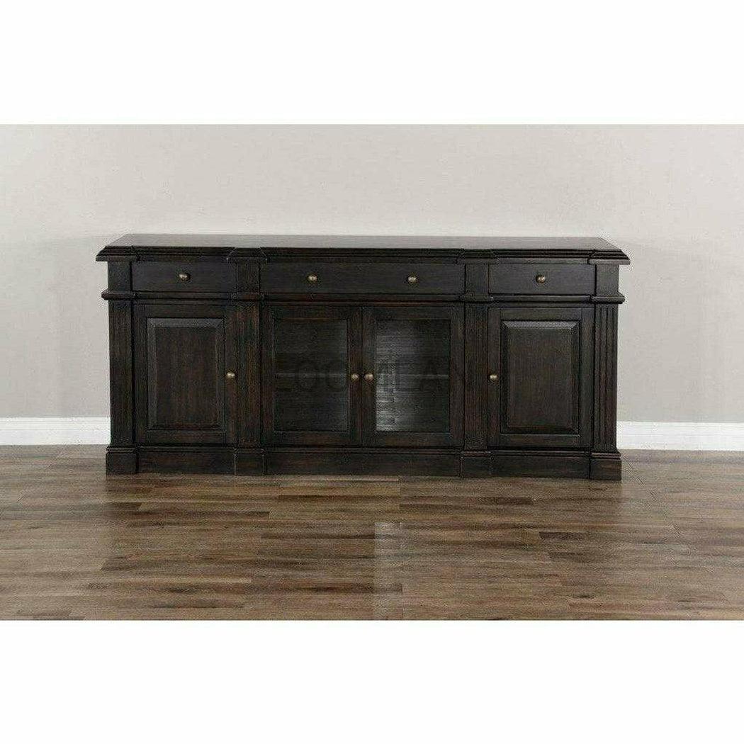 79" Black Entertainment Wall Unit Media Console or Buffet Entertainment Wall Unit Sideboards and Things By Sunny D