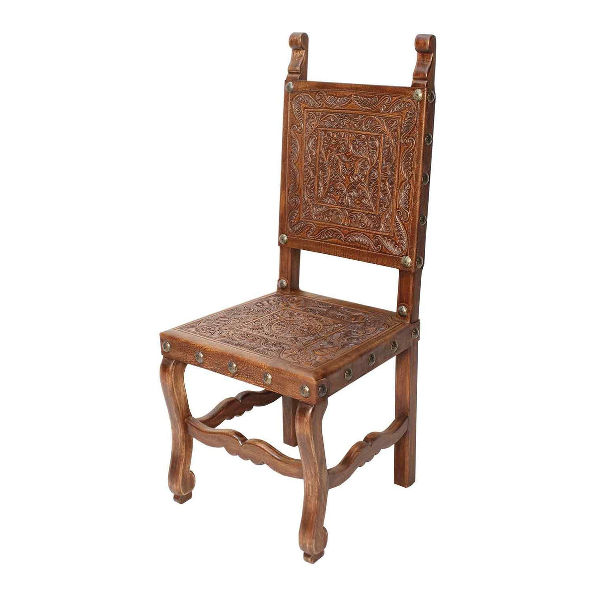 Prado Tooled Leather Dining Chair - view 4
