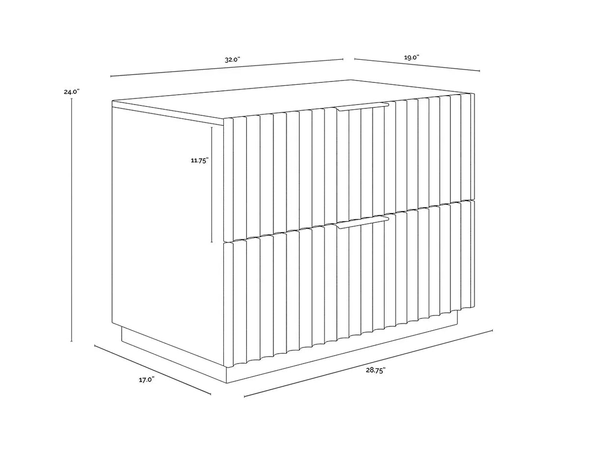 SUNPAN Carlin Wooden Bold Nightstand