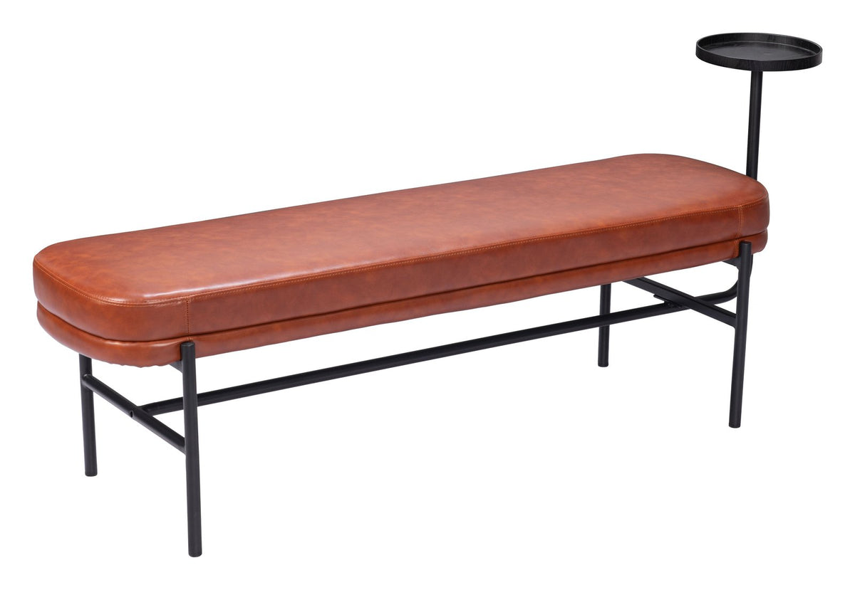 Zuo Modern Ploce Wood and Steel Brown Bench
