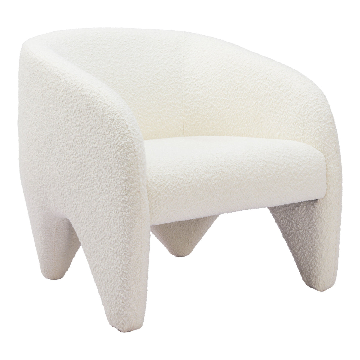 Zuo Modern Lopta Wood White Armless Accent Chair