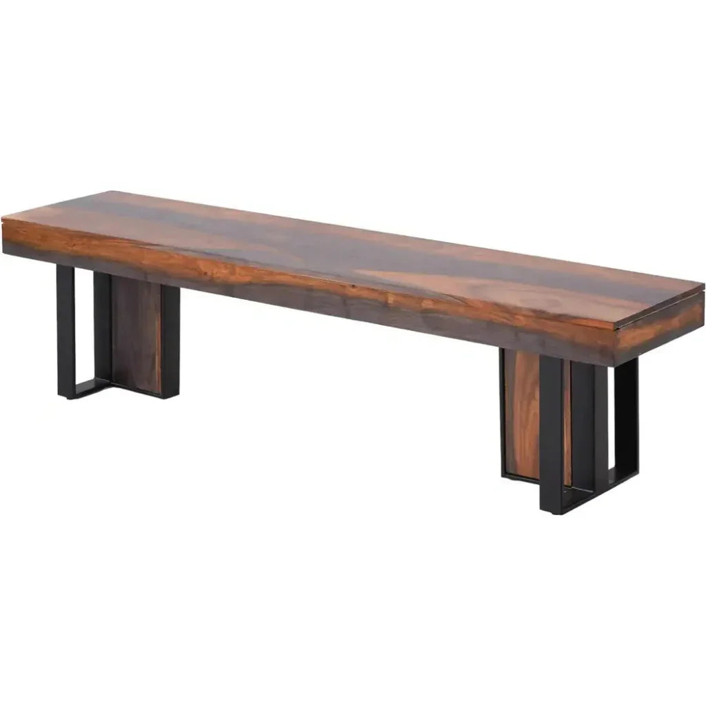 Tyvara Wooden Backless Dining Bench -- view 2