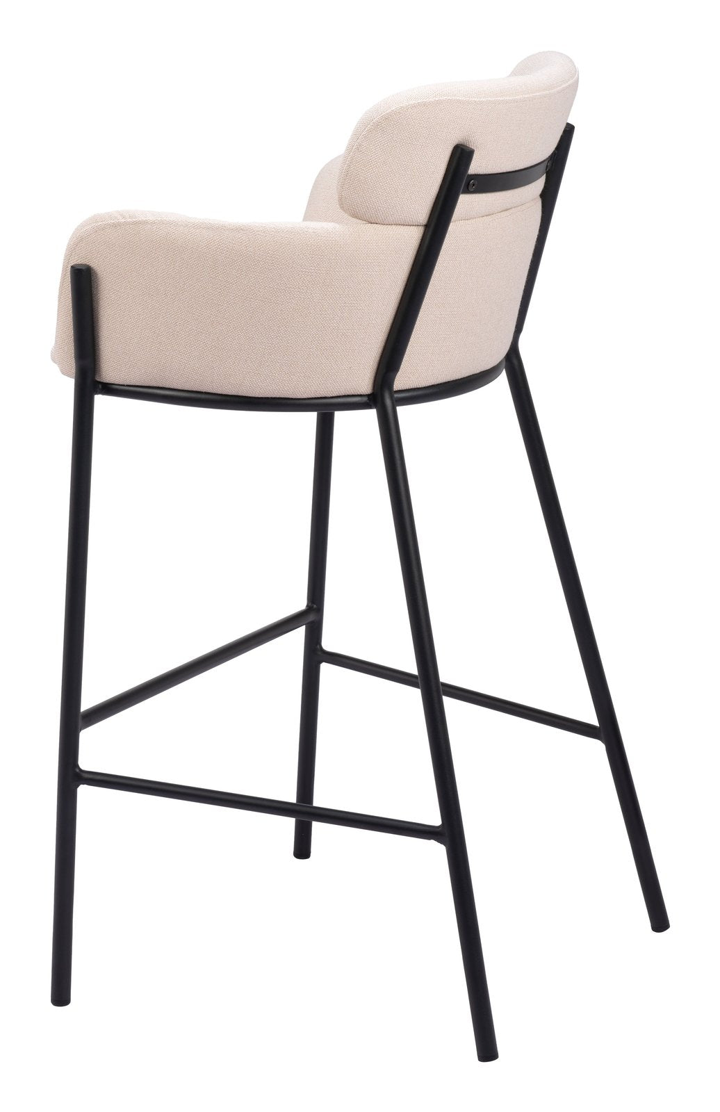 Zuo Modern Bremor White Fabric Barstool