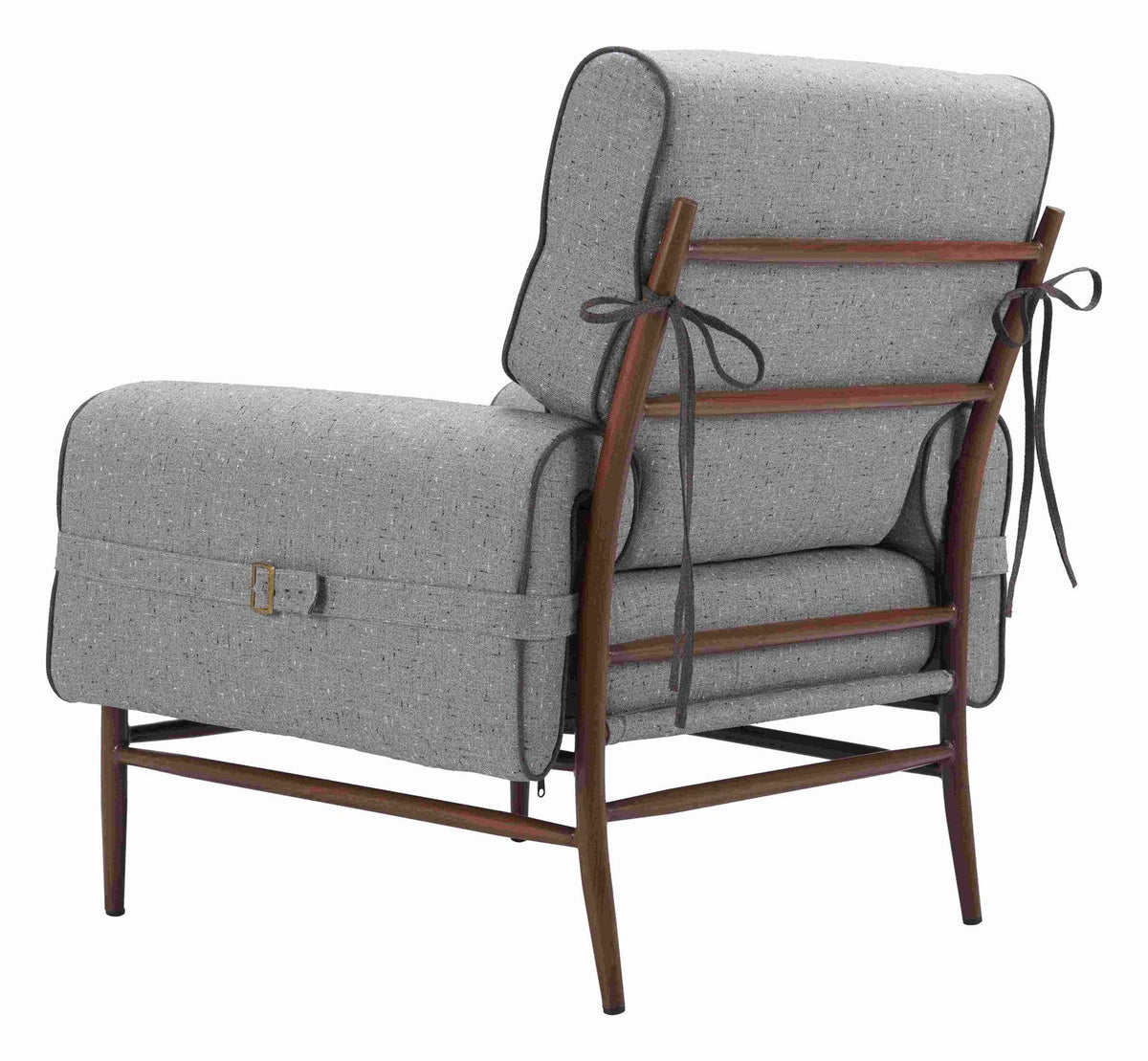 Zuo Modern Klem Wood and Steel Gray Accent Arm Chair