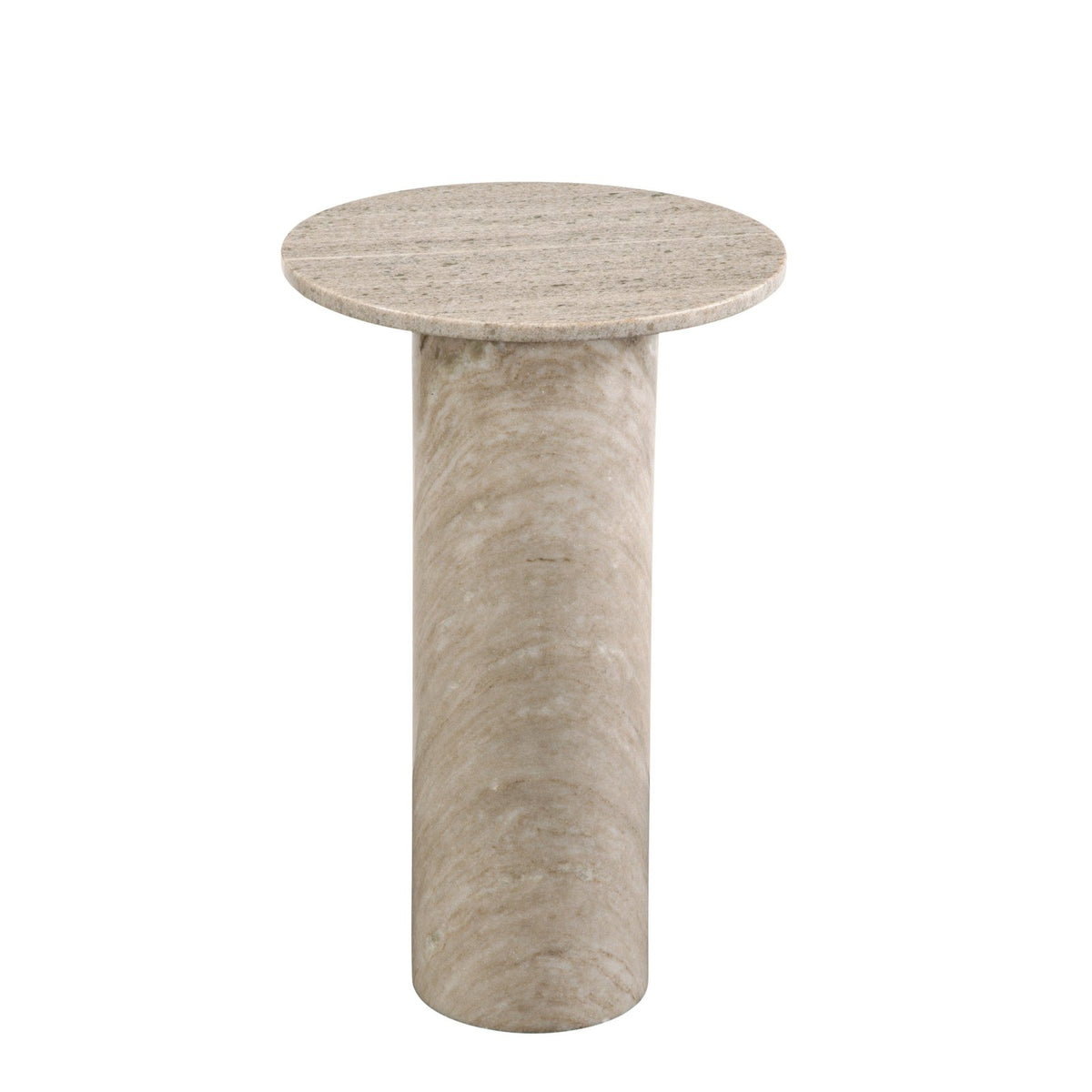 Bassett Mirror Claude Marble Brown Round Accent Table