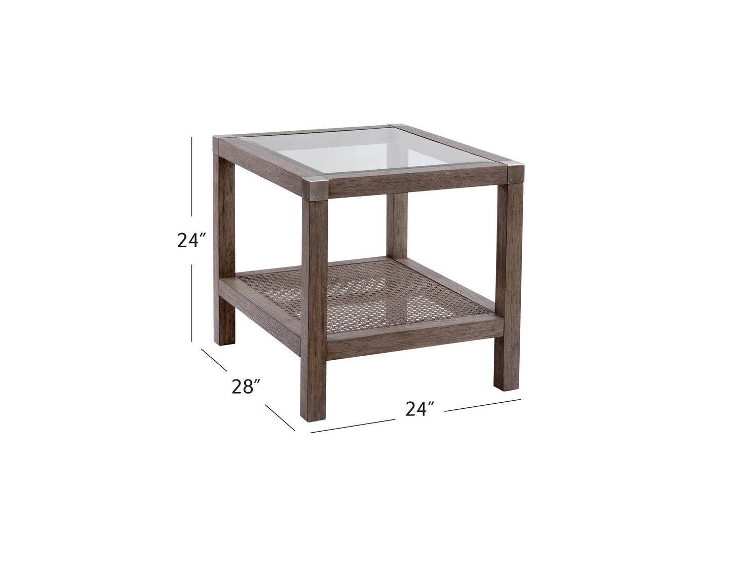 Bassett Mirror Calum Rubberwood Square End Table