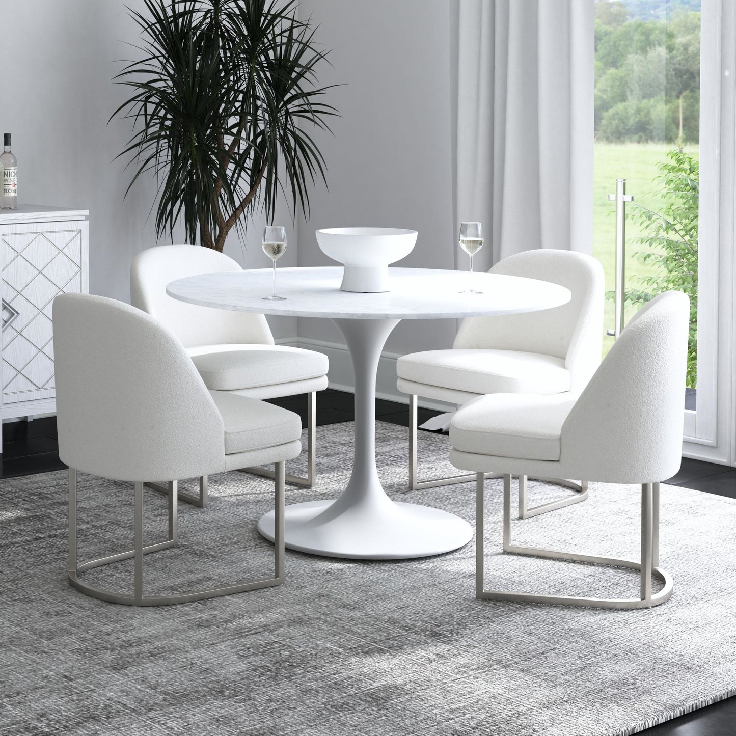 Bassett Mirror Pearl Performance Fabric Armless Dining Chair 2PC