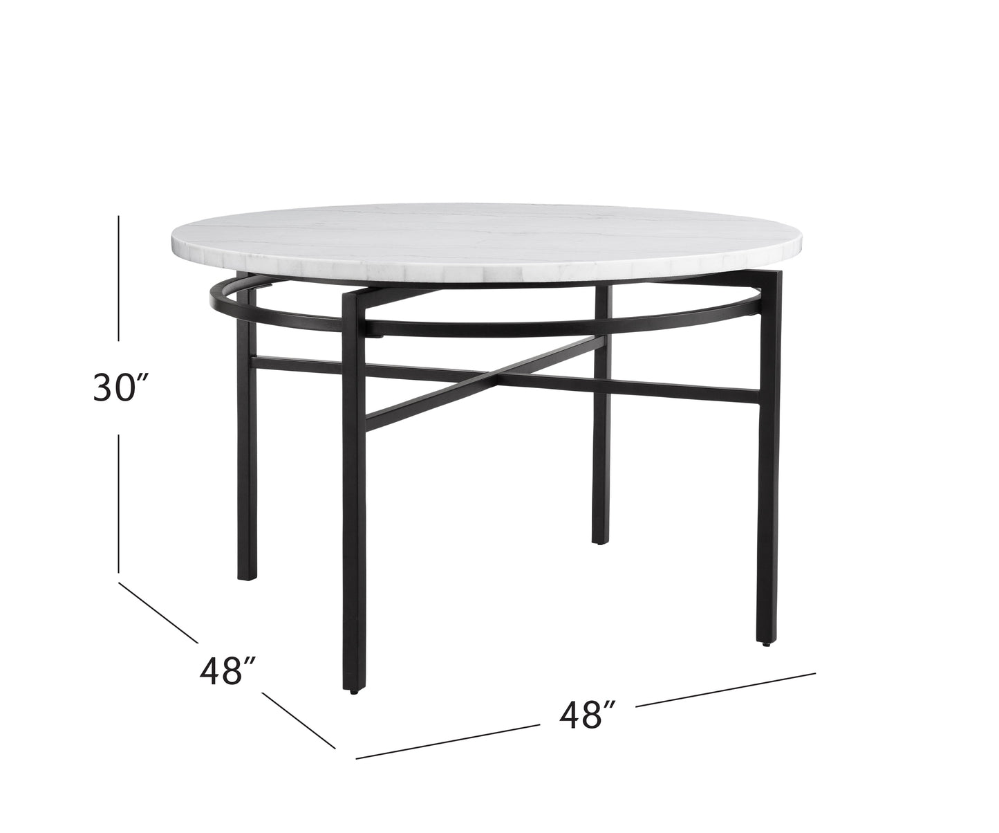 Hadley White Marble Top Dining Table