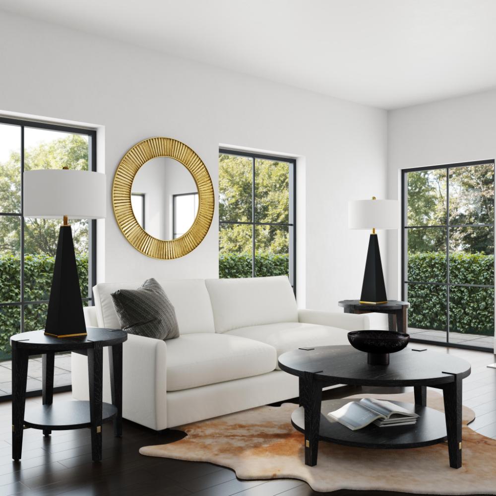 Bassett Mirror Whitfield Wood Black Round End Table