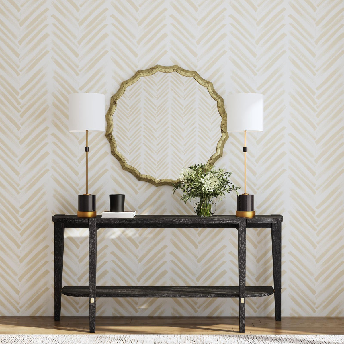 Bassett Mirror Whitfield Wood Black Sofa Table