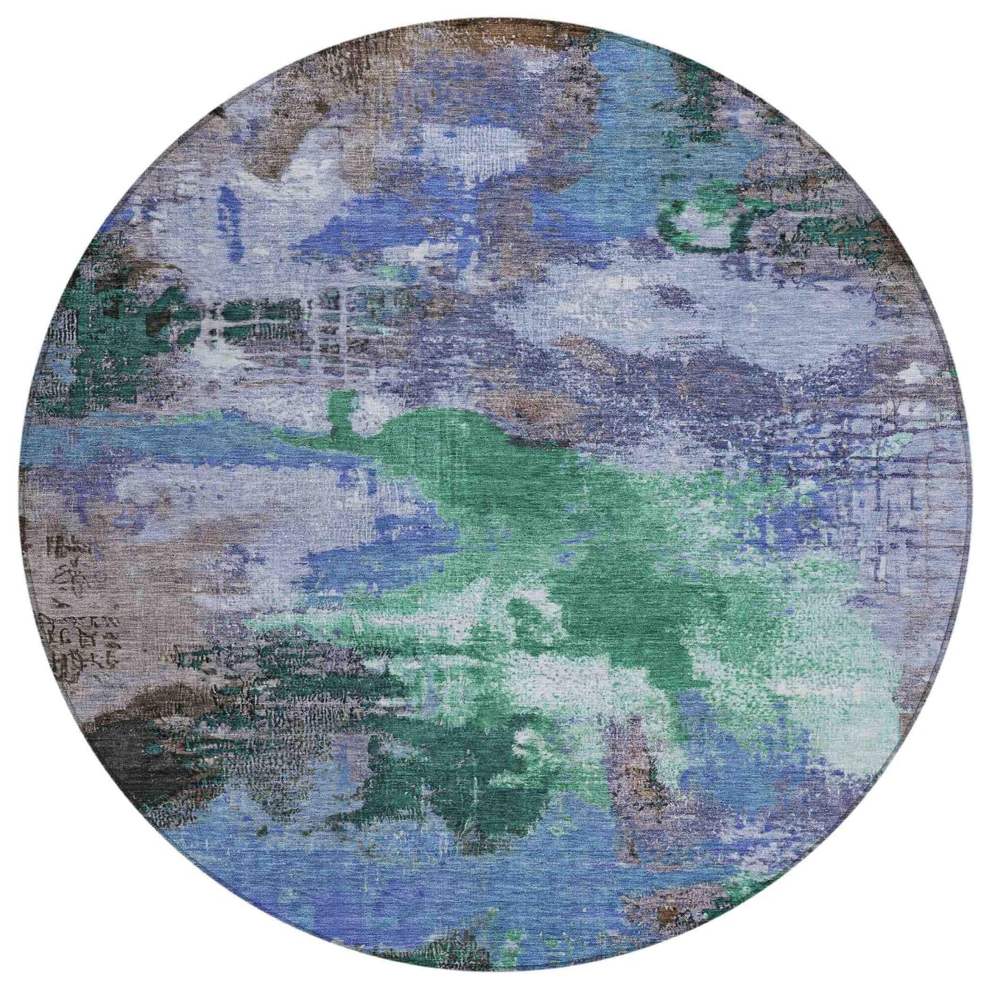 Iriara Green Washable Indoor-Outdoor Rug