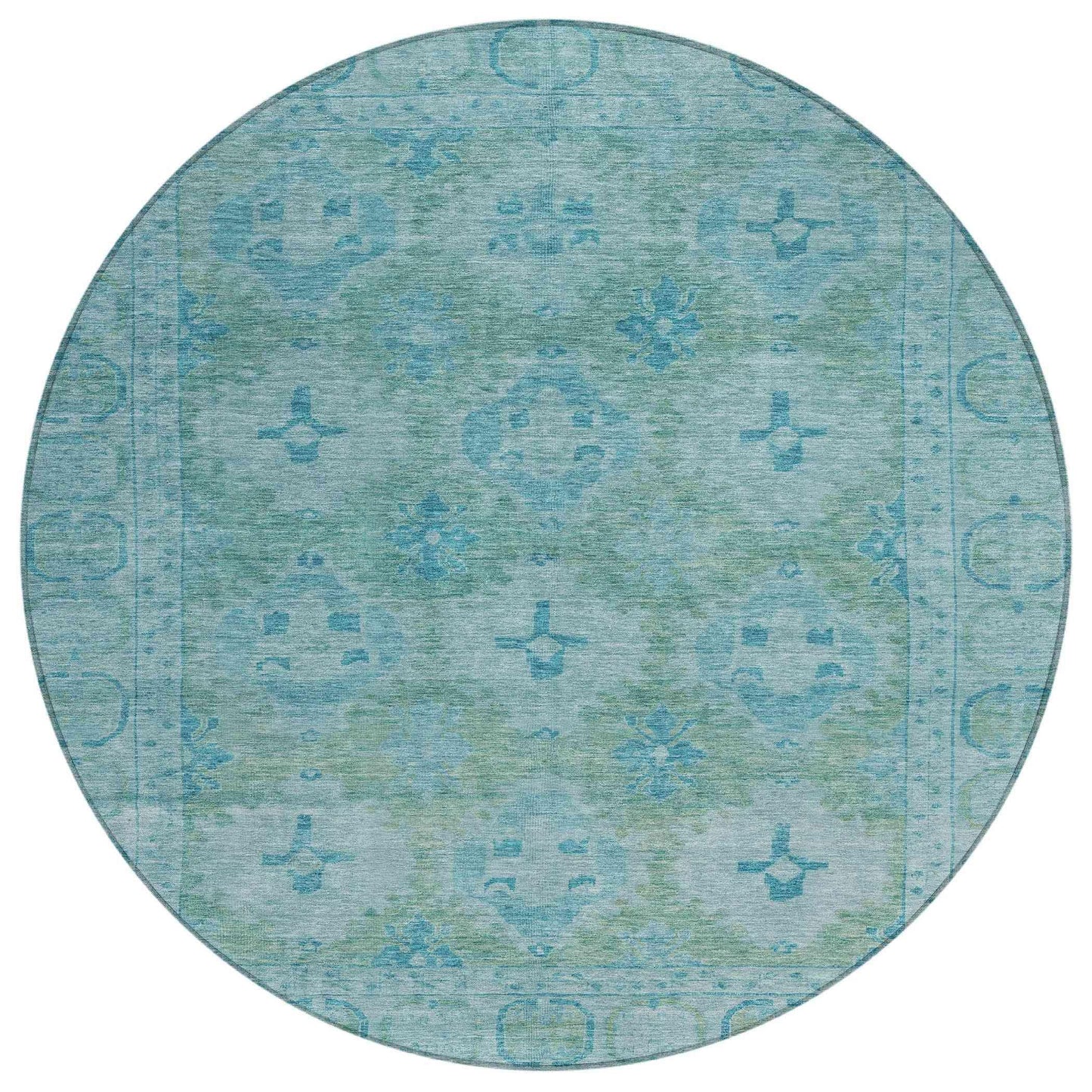 Jaelora Teal Washable Indoor-Outdoor Rug