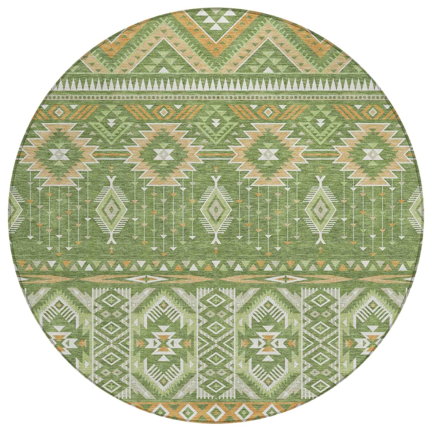 Taelien Green Washable Indoor-Outdoor Rug