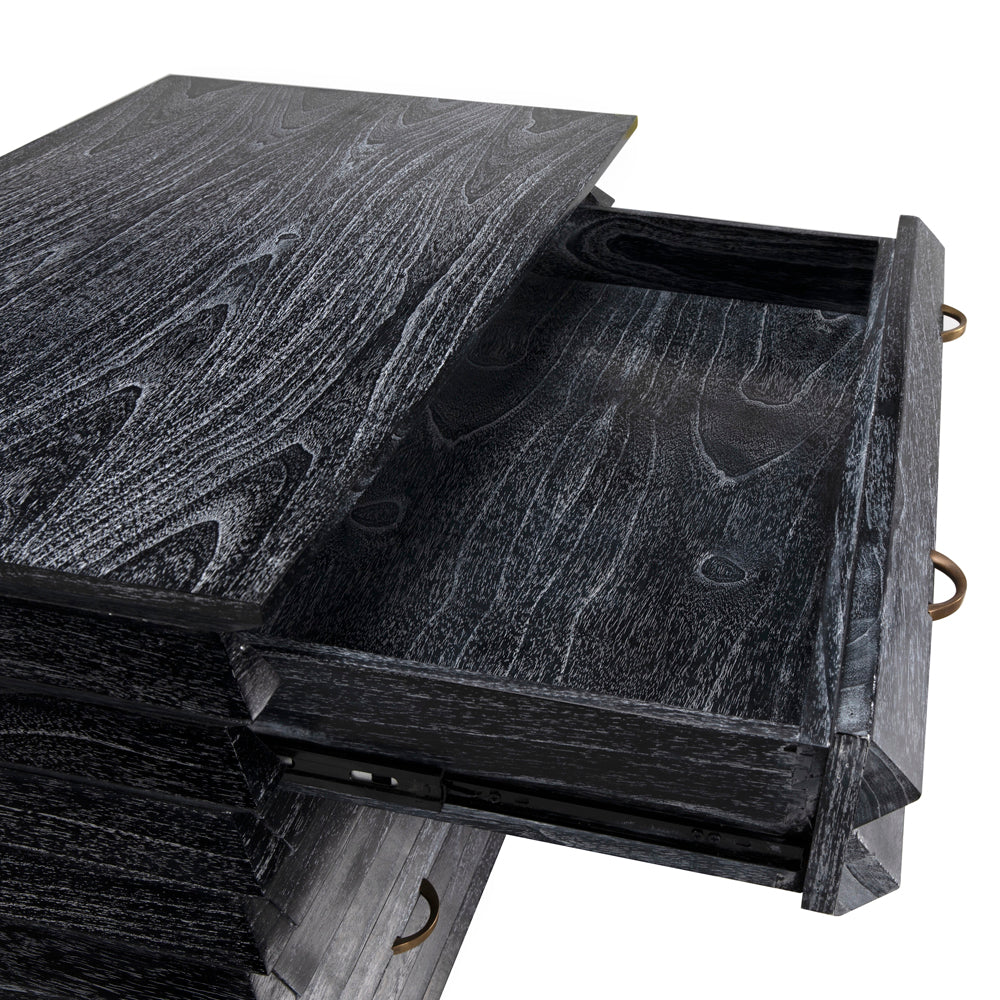 Noir Tiago Wooden Three Drawer Chest