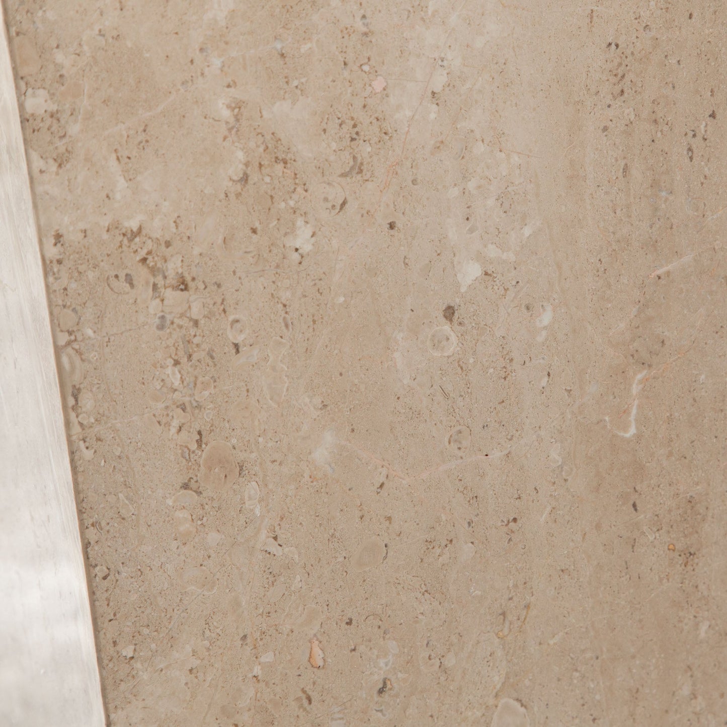 Diamond Sofa Ark Genuine Beige Marble Square Pedestal End Table