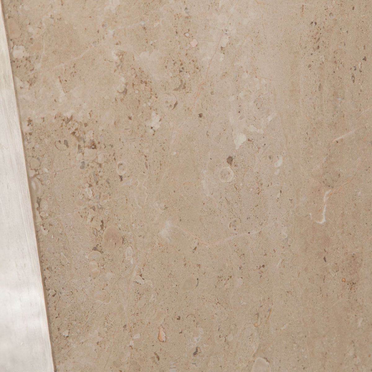Diamond Sofa Ark Genuine Beige Marble Square Pedestal End Table