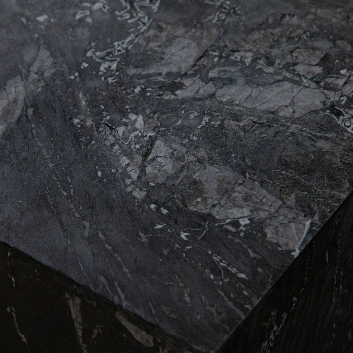Diamond Sofa Ark Genuine Black Marble Square Pedestal End Table