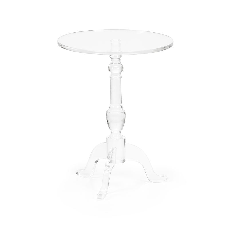 Chelsea House Acrylic Pedestal Base Clear Side Table