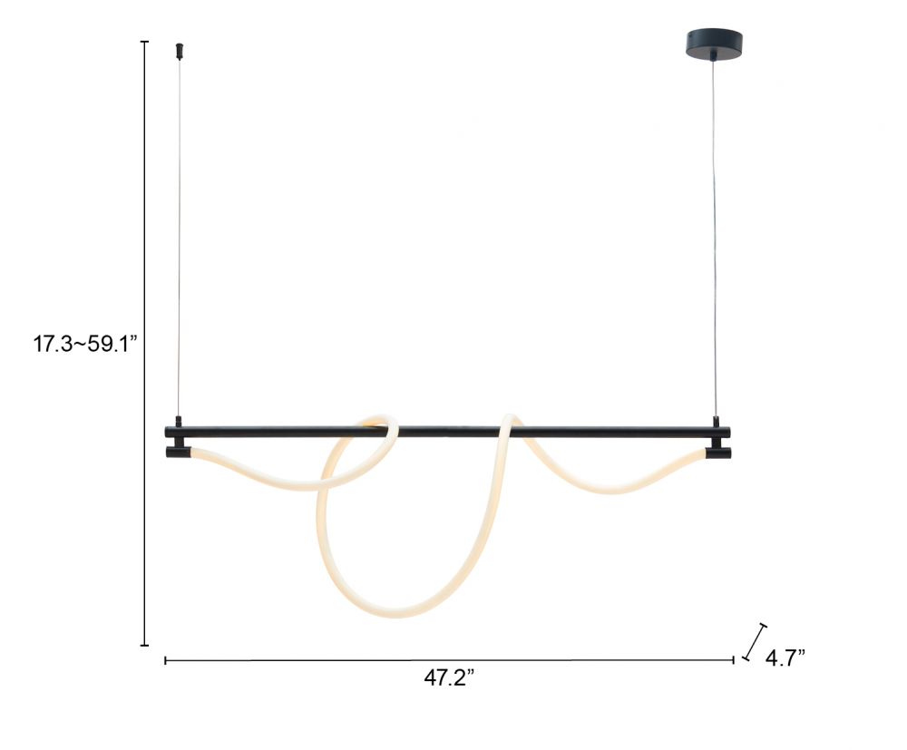 Zuo Modern Adder Steel Black Ceiling Lamp