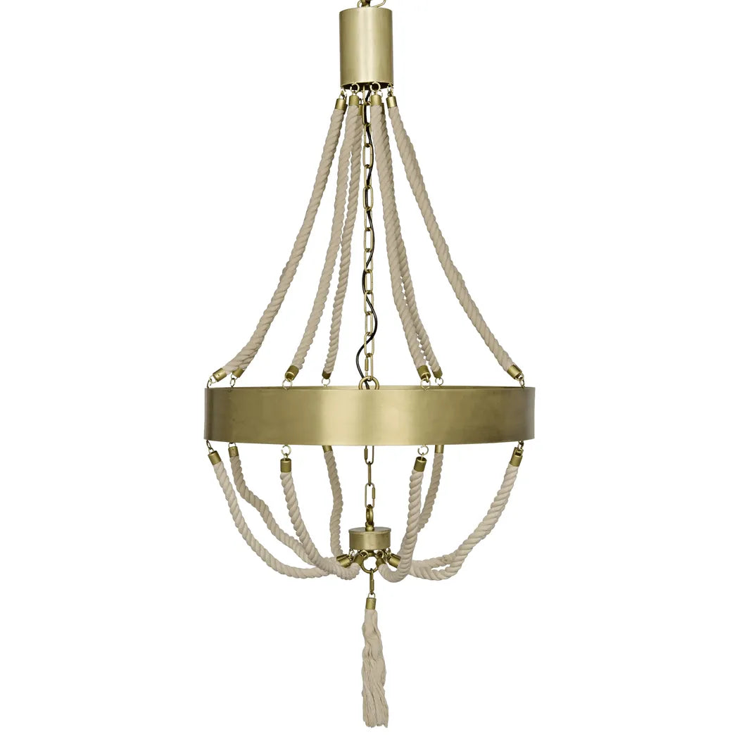 Noir Alec Metal Chandelier With Antique Brass