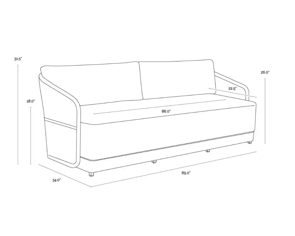 SUNPAN Tavira Fabric With Back Outdoor Couch