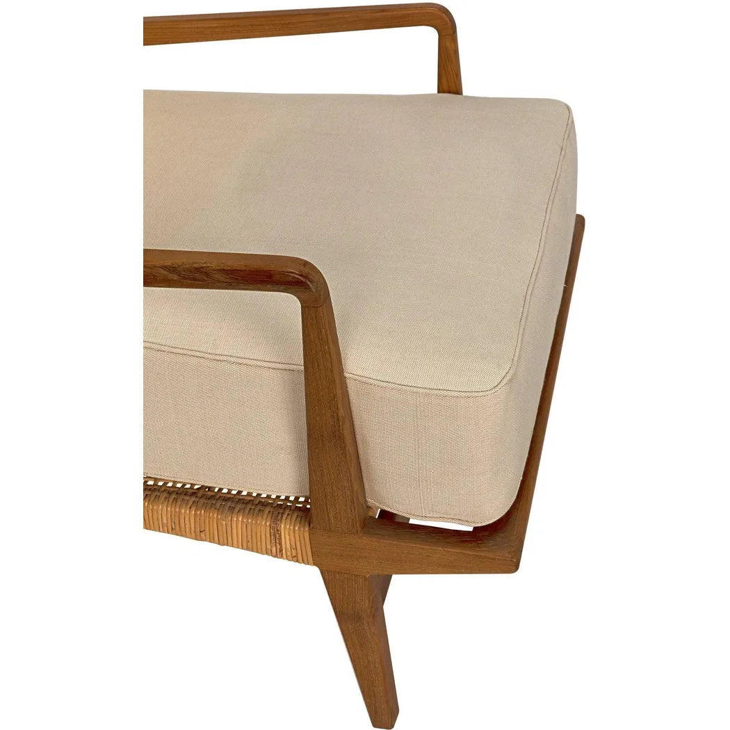 Allister Teak Wood and Rattan Arm Chair