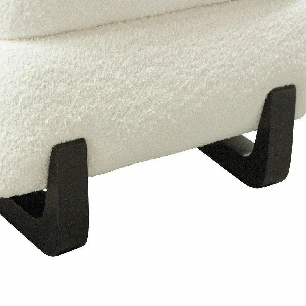 Diamond Sofa Armless Curved Back White Boucle Sherpa Slipper Chair