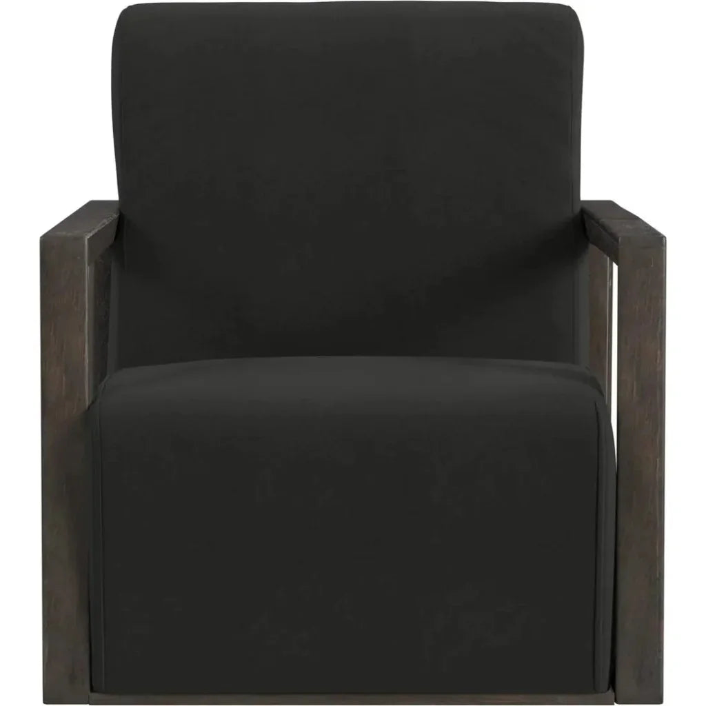 Bassett Mirror Asher Wood Black Accent Arm Chair