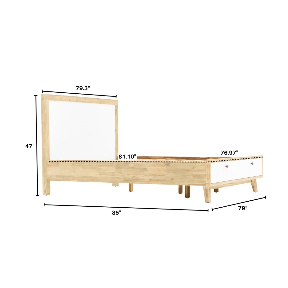 LH Home Ava Wooden Frame King Bed