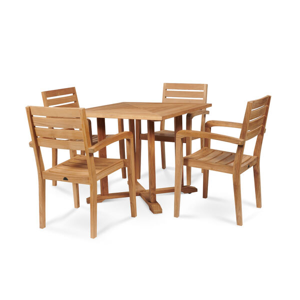 Avery Square Teak Outdoor Dining Table with Umbrella Hole-Outdoor Dining Tables-HiTeak-Sideboards and Things
