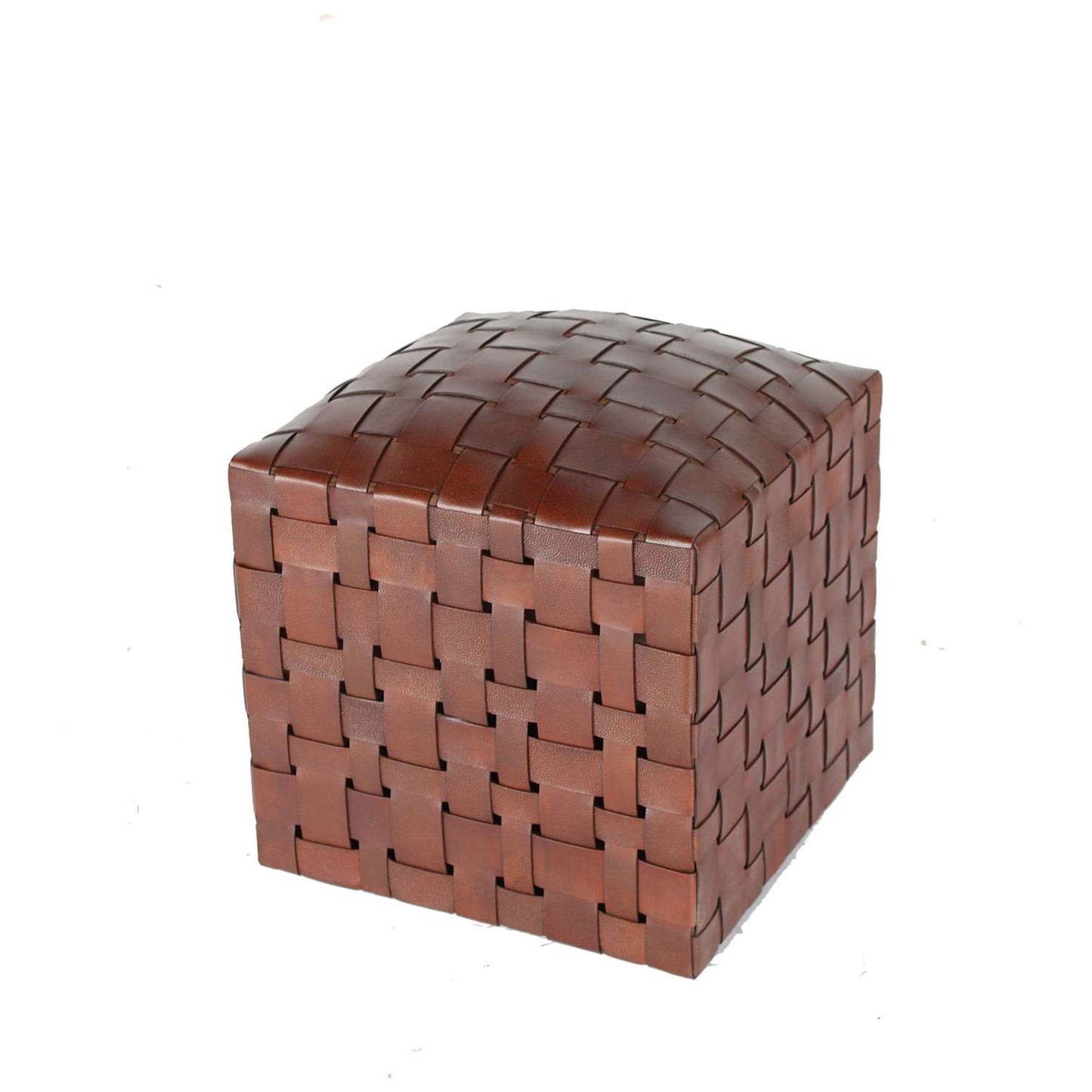 Soho Handcrafted Woven Leather Ottoman
