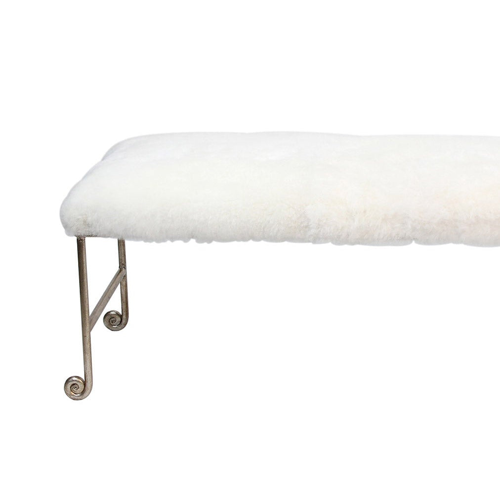 Peninsula Home Justin Alpaca Fur Top Bedroom Bench