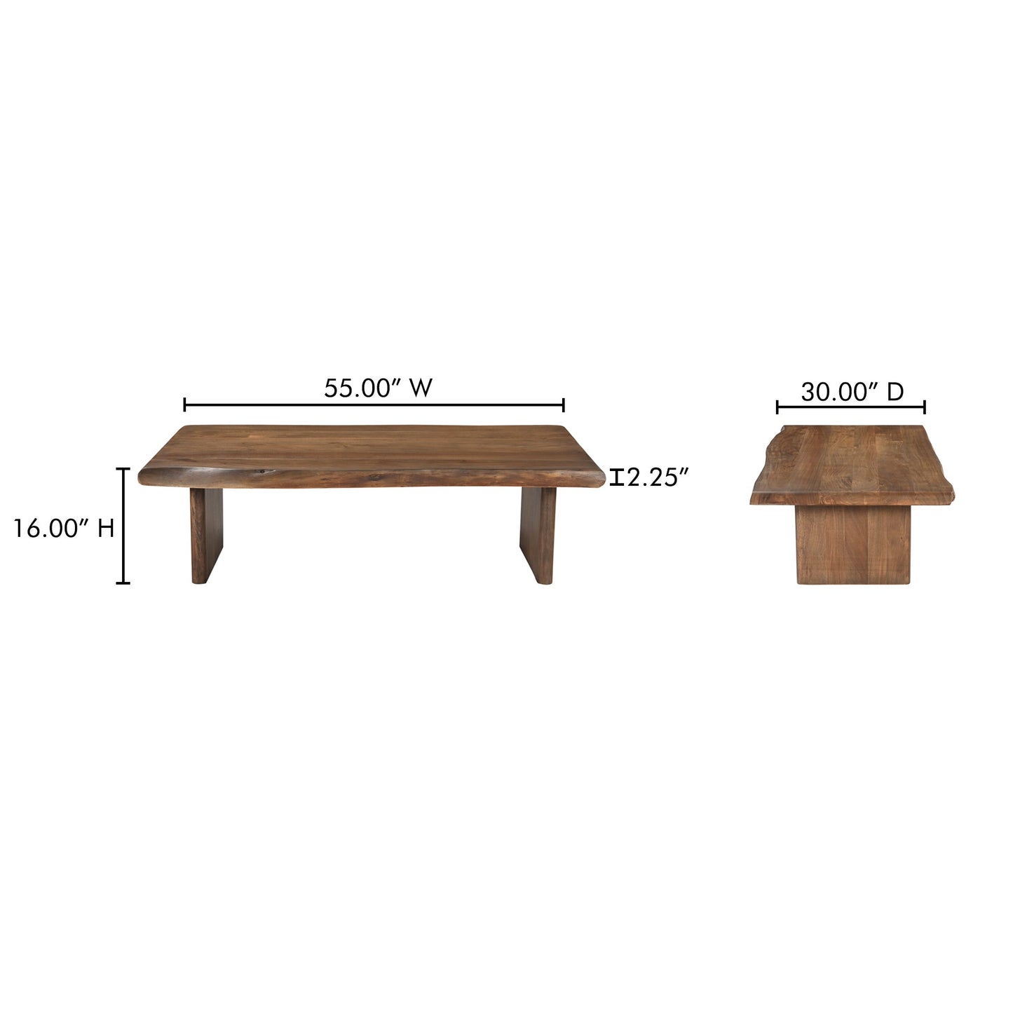 Lila Brown Acacia Wood Design Coffee Table